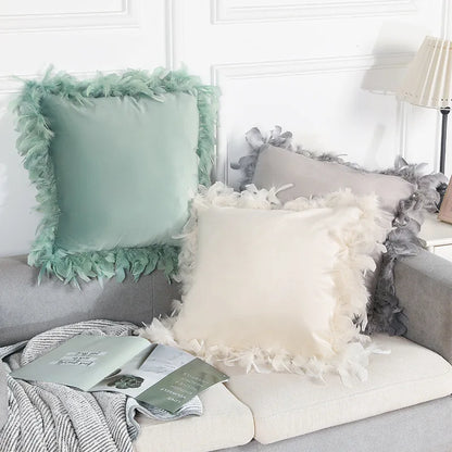 Fashion Home Decor Feather Pillow Case