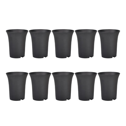 10 Pcs Black Round Flower Pots