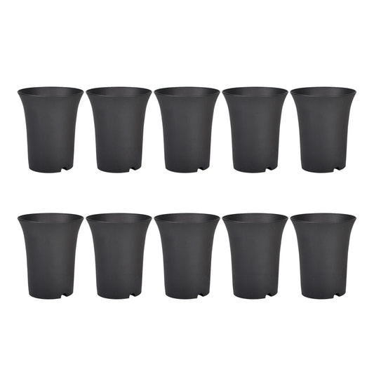 10 Pcs Black Round Flower Pots