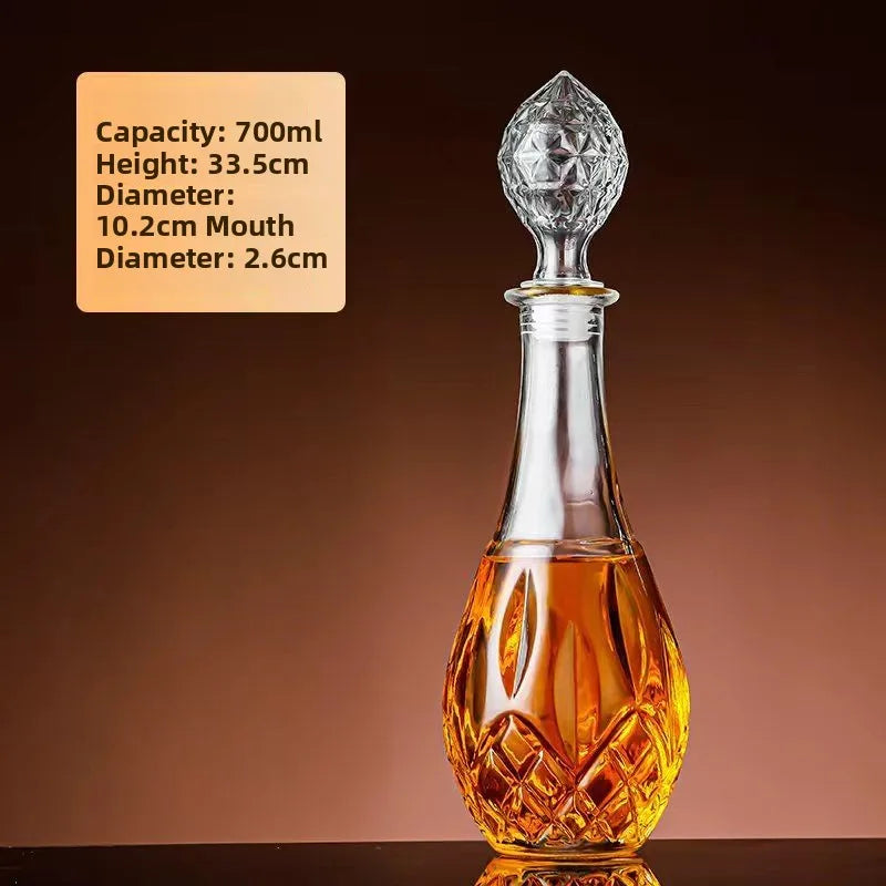 High-End Lead-Free Transparent Glass Decanter