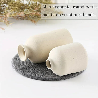 Set of 3 Ceramic Vases for Country Home Decor
