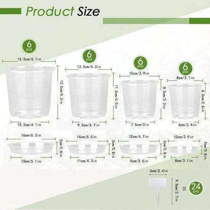 72pcs/set Clear Nursery Pots