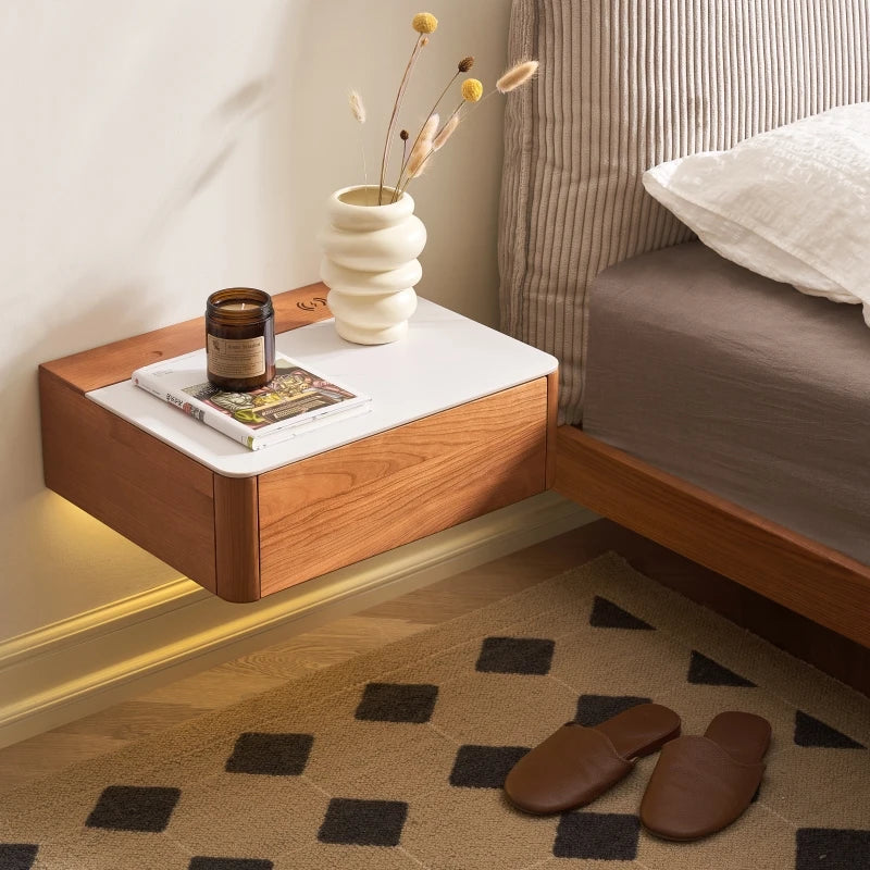 Wooden Small Floating Nightstand