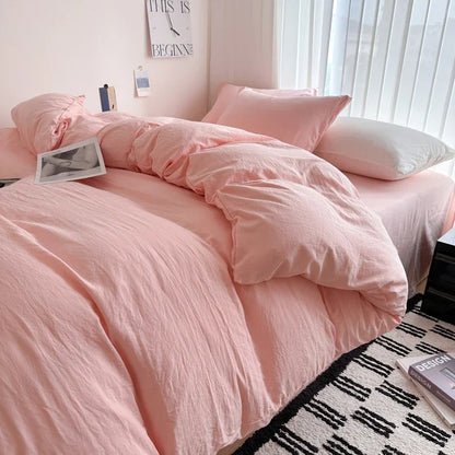 Solid Cotton Bedding Set