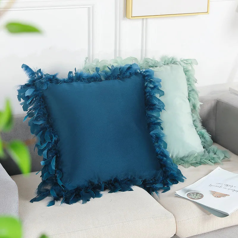 Fashion Home Decor Feather Pillow Case