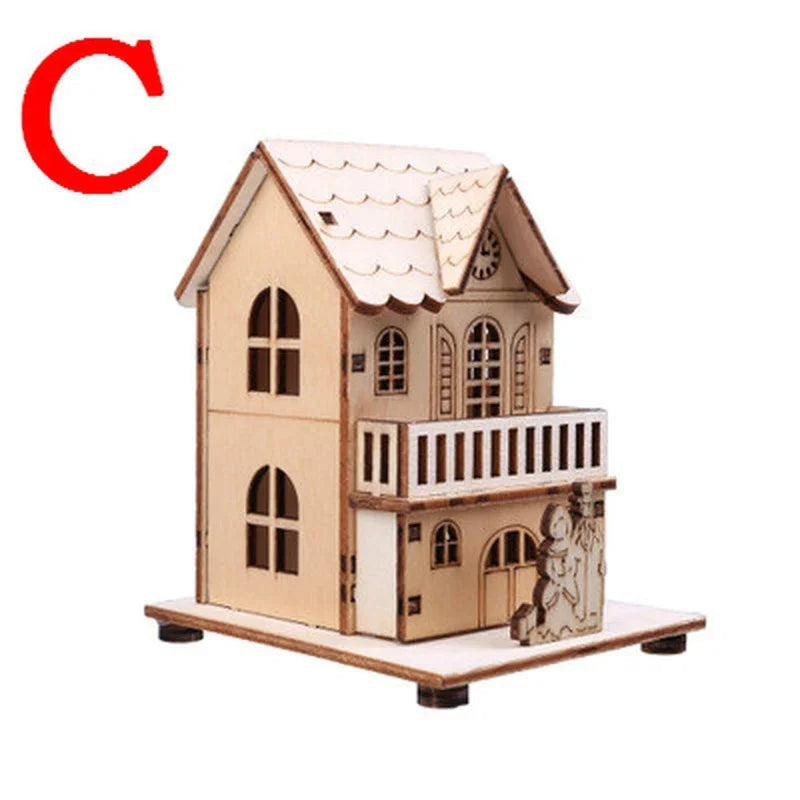 Holiday LED Lights Log House