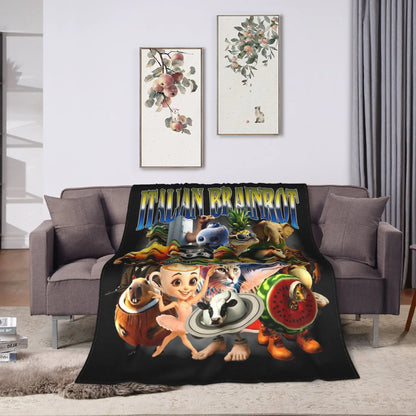 Italian Brainrot Meme Funny Blankets