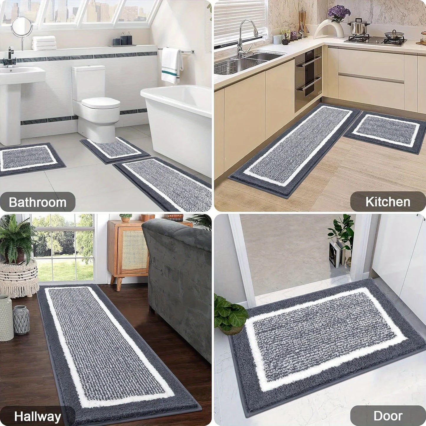Washable Microfiber Bathroom Rugs