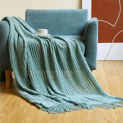 Luxury Solid Color Fringe Blankets