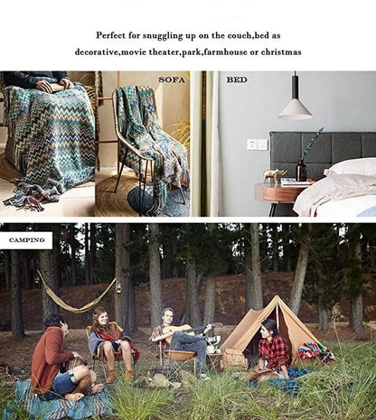 Bohemian Knitted Throw Blankets