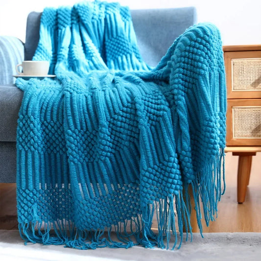 Luxury Solid Color Fringe Blankets