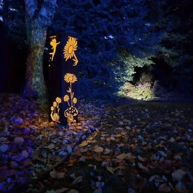 Fairy and Mushroom Garden Column/ Outdoor-Indoor