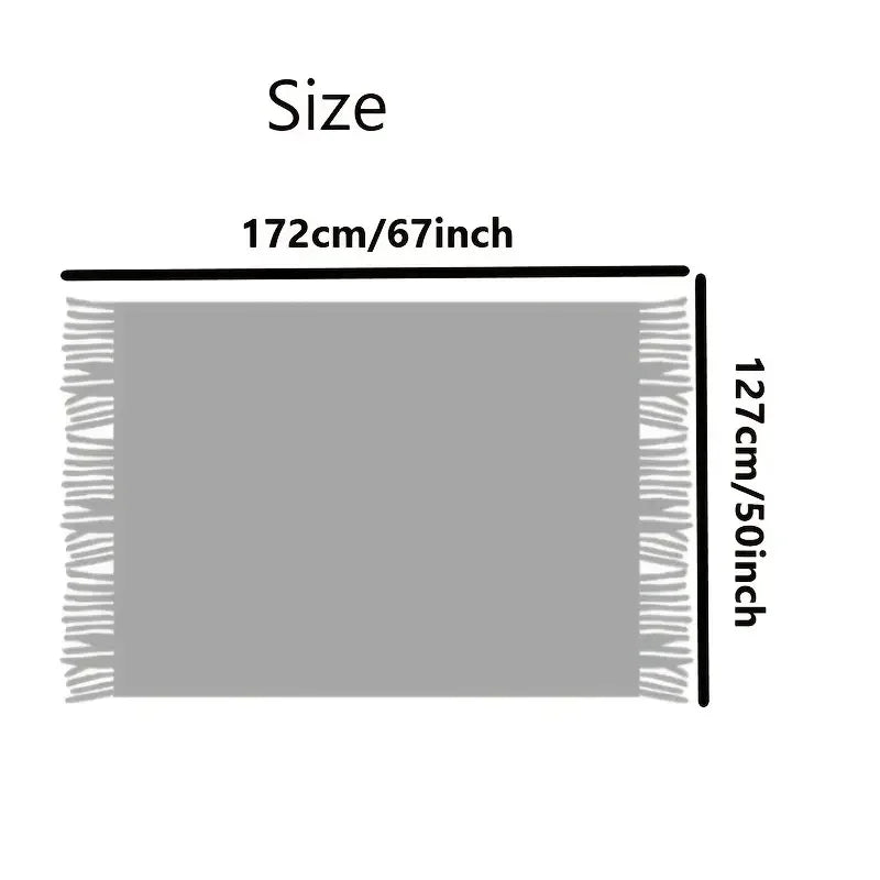 Beige Boho Throw Blanket
