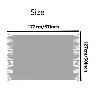Beige Boho Throw Blanket