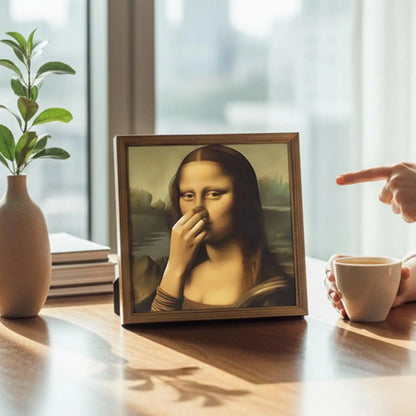 Mona Lisa Holding her Nose -Great Bathroom Wall Art