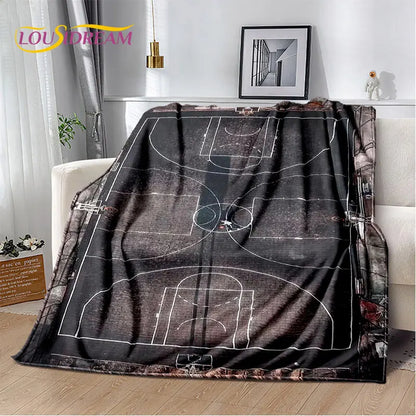 Basketball Art Cartoon Soft Plush Blanket