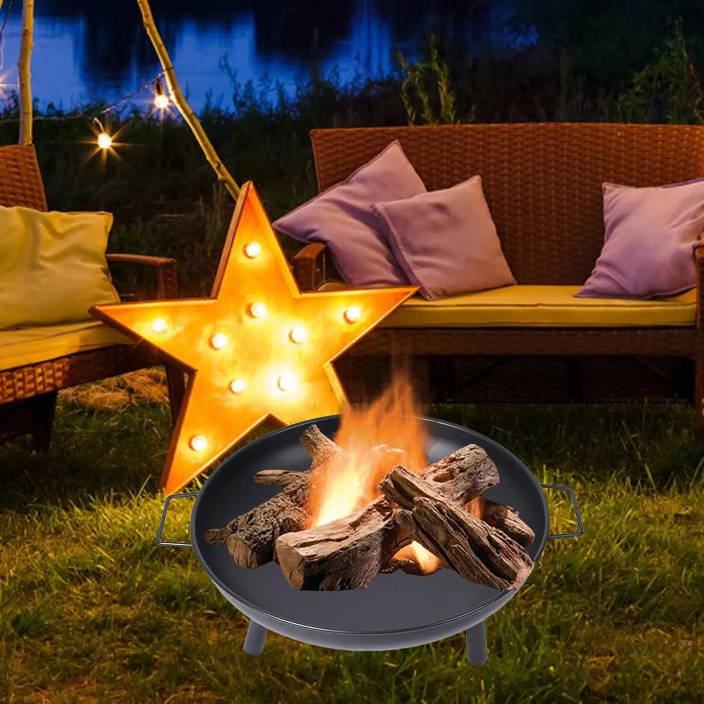 Outdoor Cast Iron Wood Burning Firepit