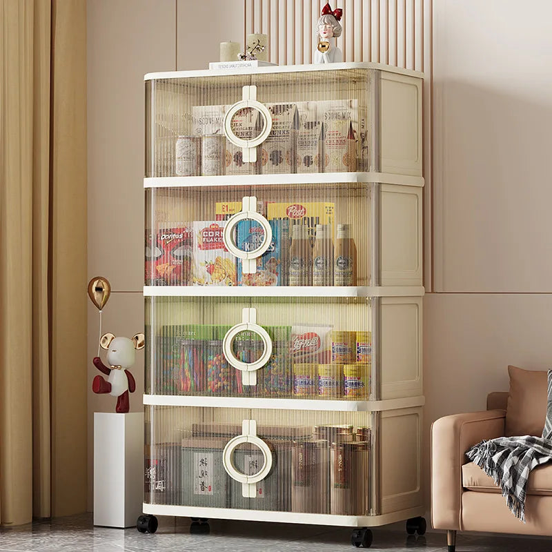 Storage Cabinet Thickened Folding Sliding Door