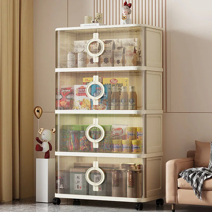 Storage Cabinet Thickened Folding Sliding Door