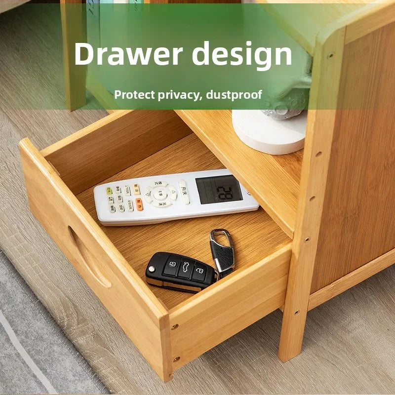 Bedside Nightstand Solid Wood