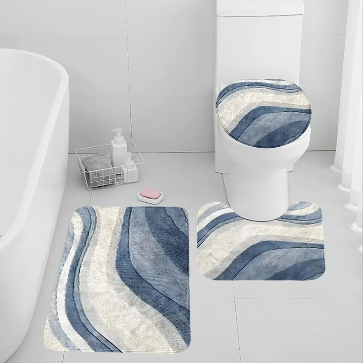 3-piece bathroom rug set