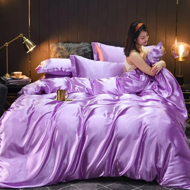 Pure 100% Silk Bedding Sets in Various Colors and Sizes