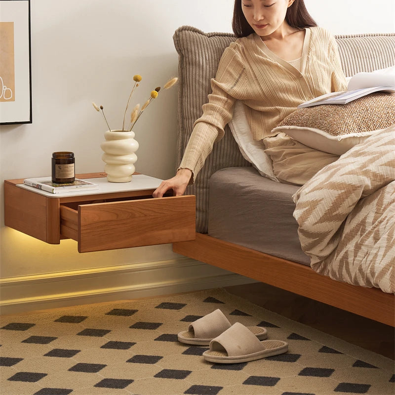 Wooden Small Floating Nightstand