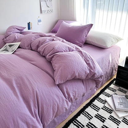 Solid Cotton Bedding Set