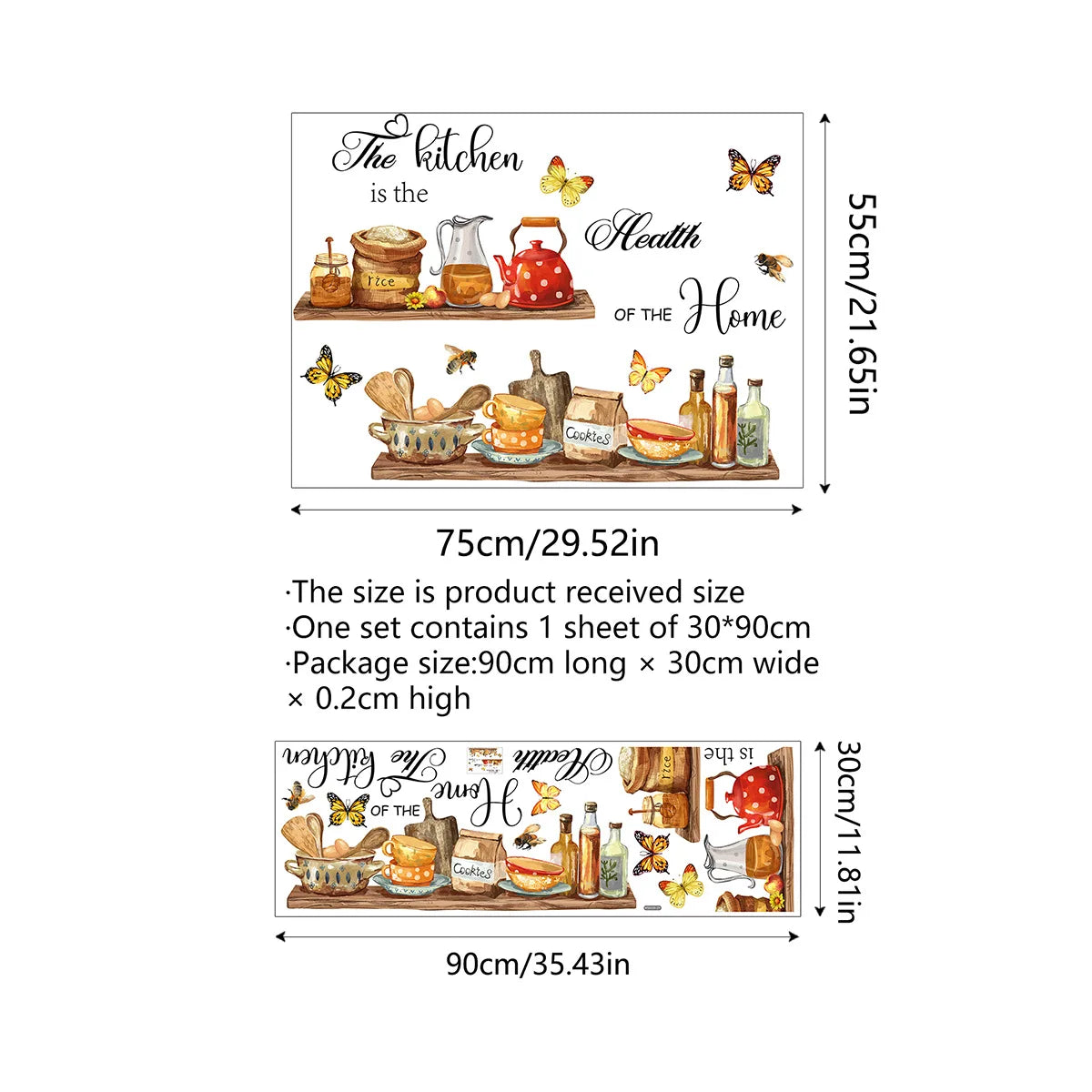 Cartoon Kitchen Utensils Pattern Wall Sticker