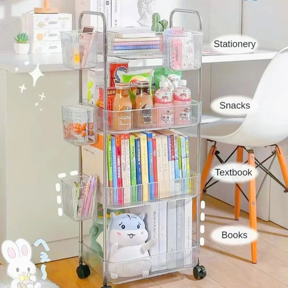 2/3/4 Layers Transparent Storage Rack Trolley