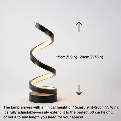 LED spiral dimmable table lamp