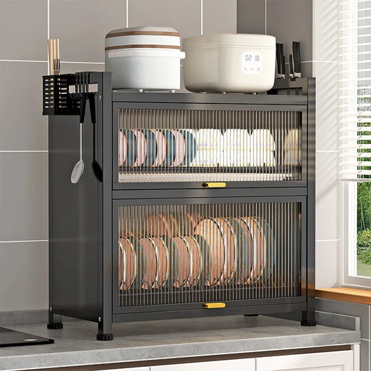 Kitchen cupboard storage box with door