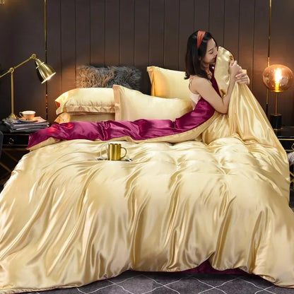 Pure 100% Silk Bedding Sets in Various Colors and Sizes