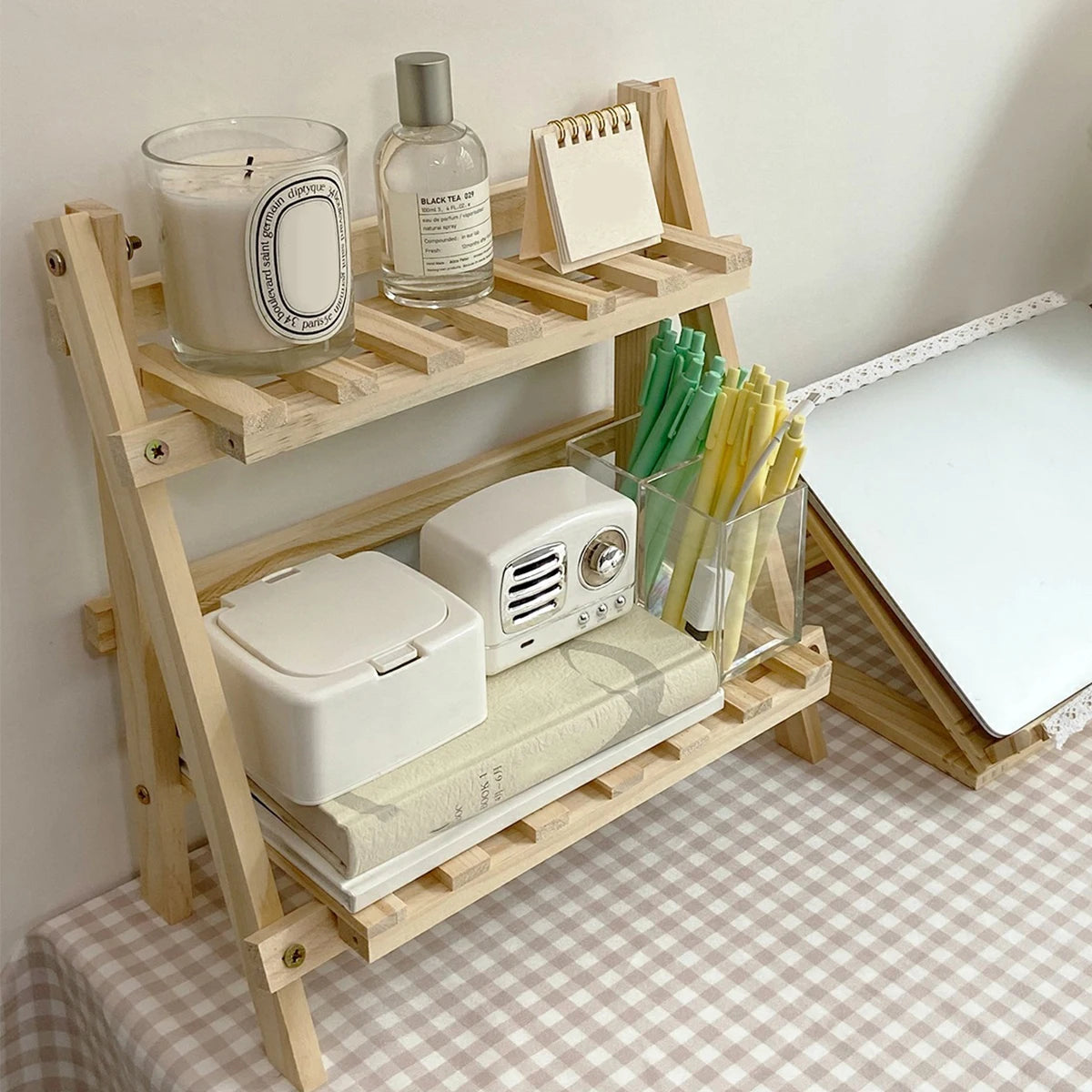 Desktop Storage Wooden Rack