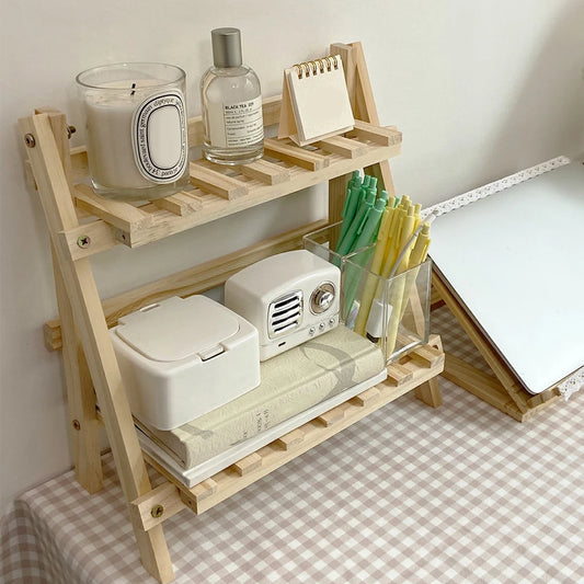 Desktop Storage Wooden Rack