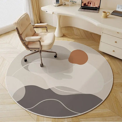 Ins Play Area Round Rugs Non-Slip Circle Classroom Rug Game Floor Mat for Bedroom Living Room Office Entryway Home Decor