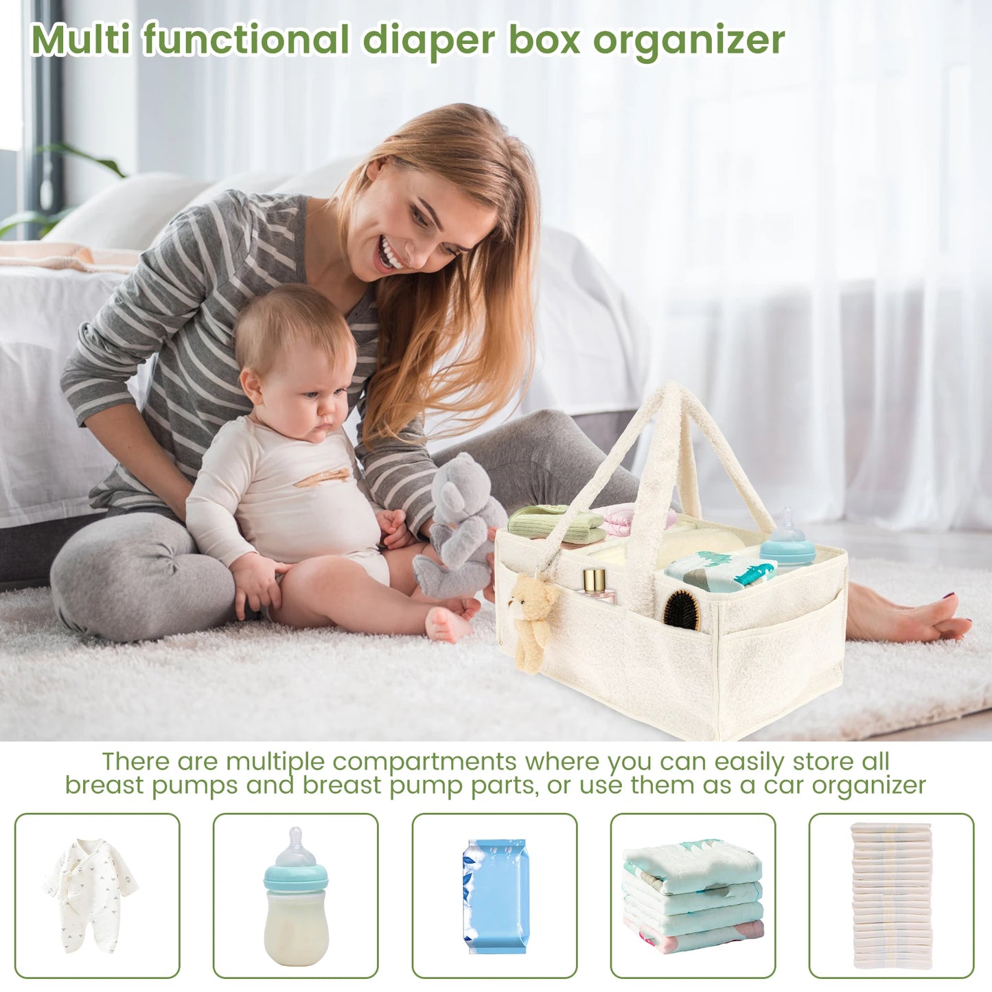 Portable Diaper Caddy Organizer for Tiny Dream Collection
