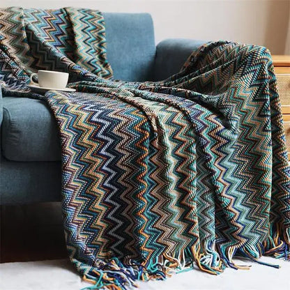 Bohemian Knitted Throw Blankets