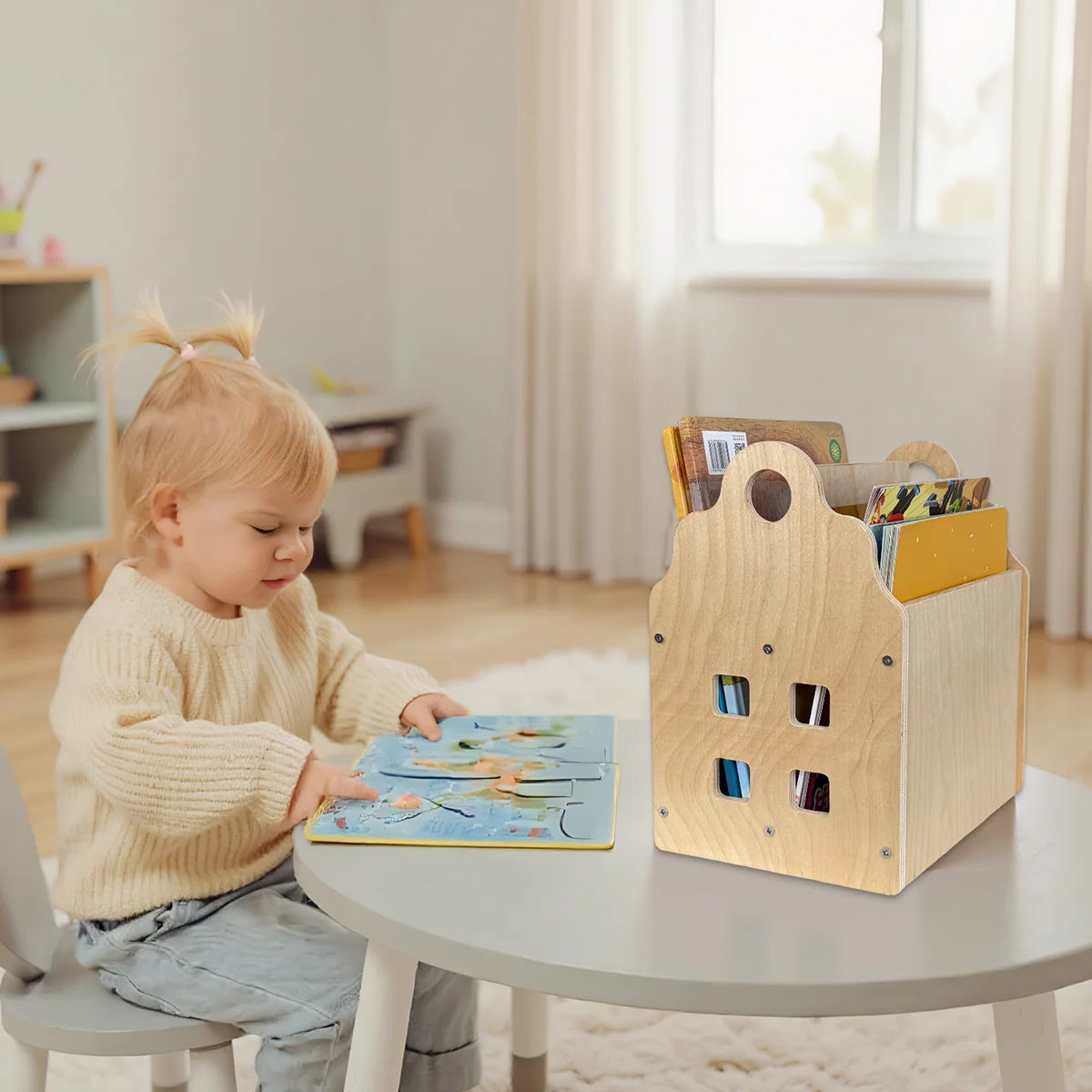 Toddler Portable Bookshelf Double-Sided for Tiny Dream Collection