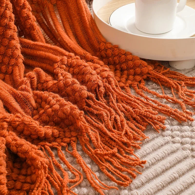 Luxury Solid Color Fringe Blankets