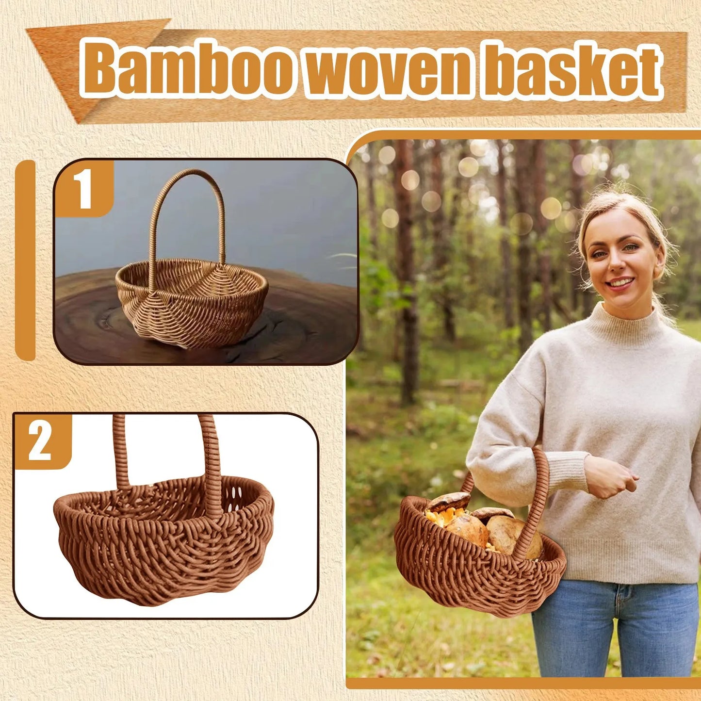 Practical Storage Basket With Sturdy Handle