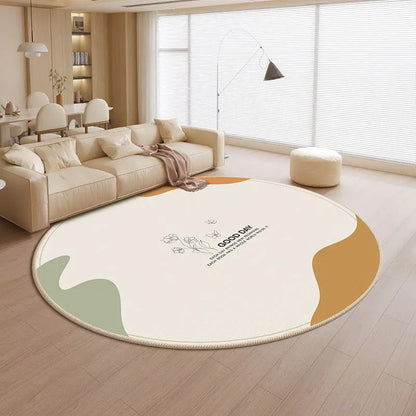 Ins Play Area Round Rugs Non-Slip Circle Classroom Rug Game Floor Mat for Bedroom Living Room Office Entryway Home Decor