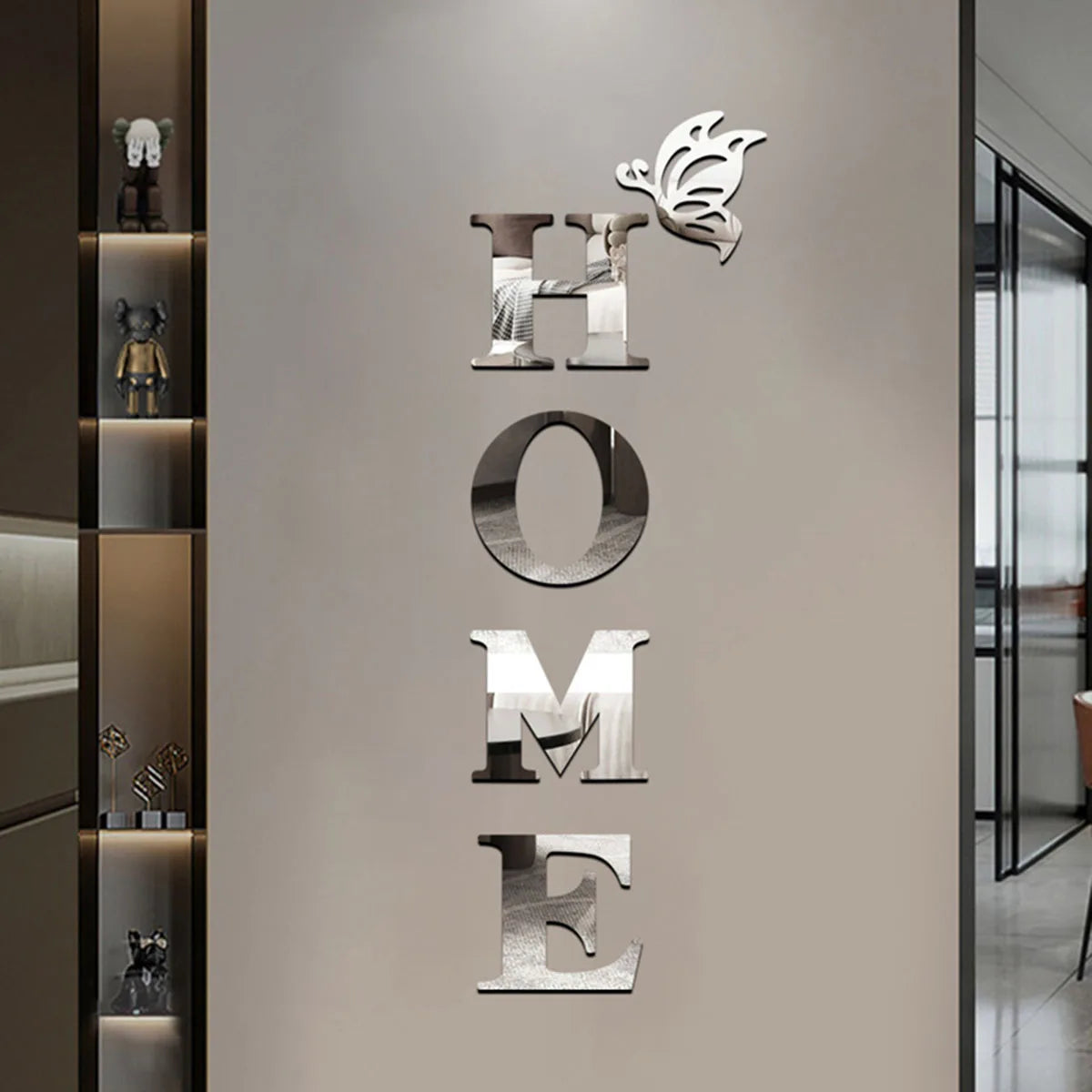 Home Logo 3D Mirror Wall Sticker,