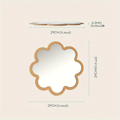11.4in Creative Wooden Wall mirror