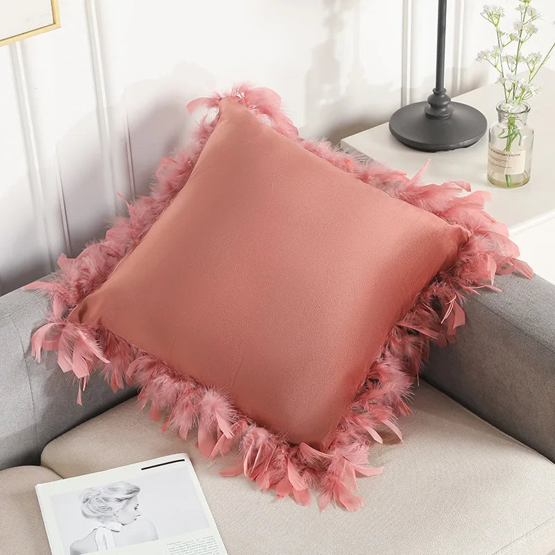 Fashion Home Decor Feather Pillow Case