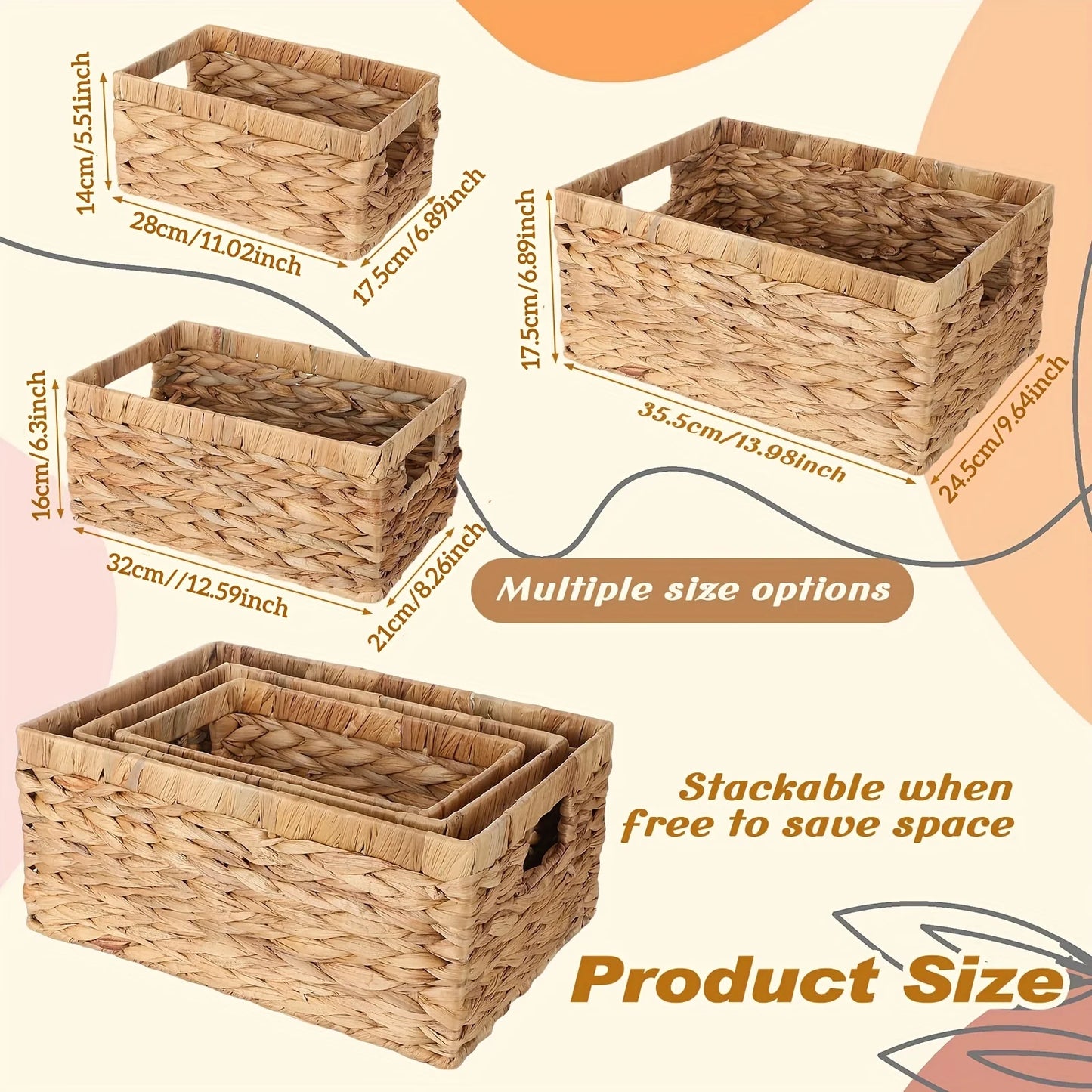 Set of Three Size Baskets
