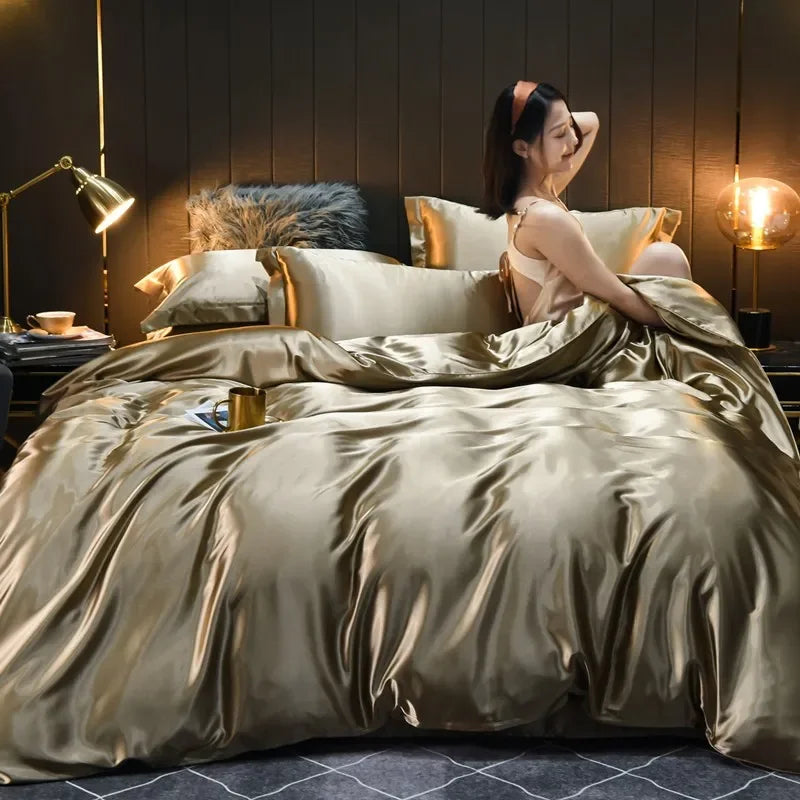Pure 100% Silk Bedding Sets in Various Colors and Sizes