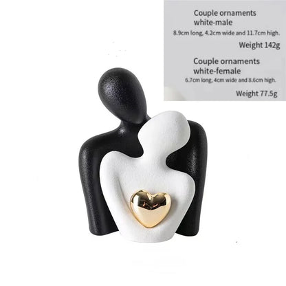 Couple Hugging Ceramic Figurine Ceramic