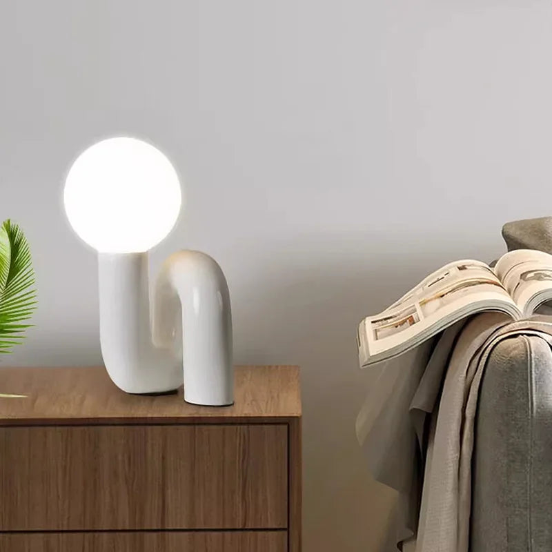Modern glass spherical table lamp