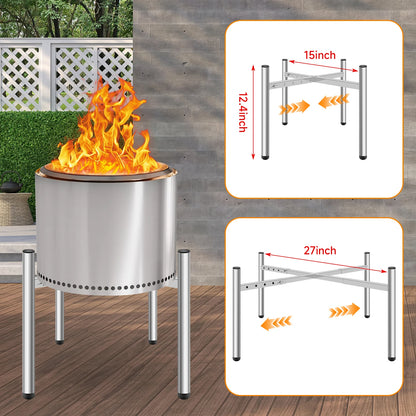 Outdoor 15-27 inch Fire Pit Stand,